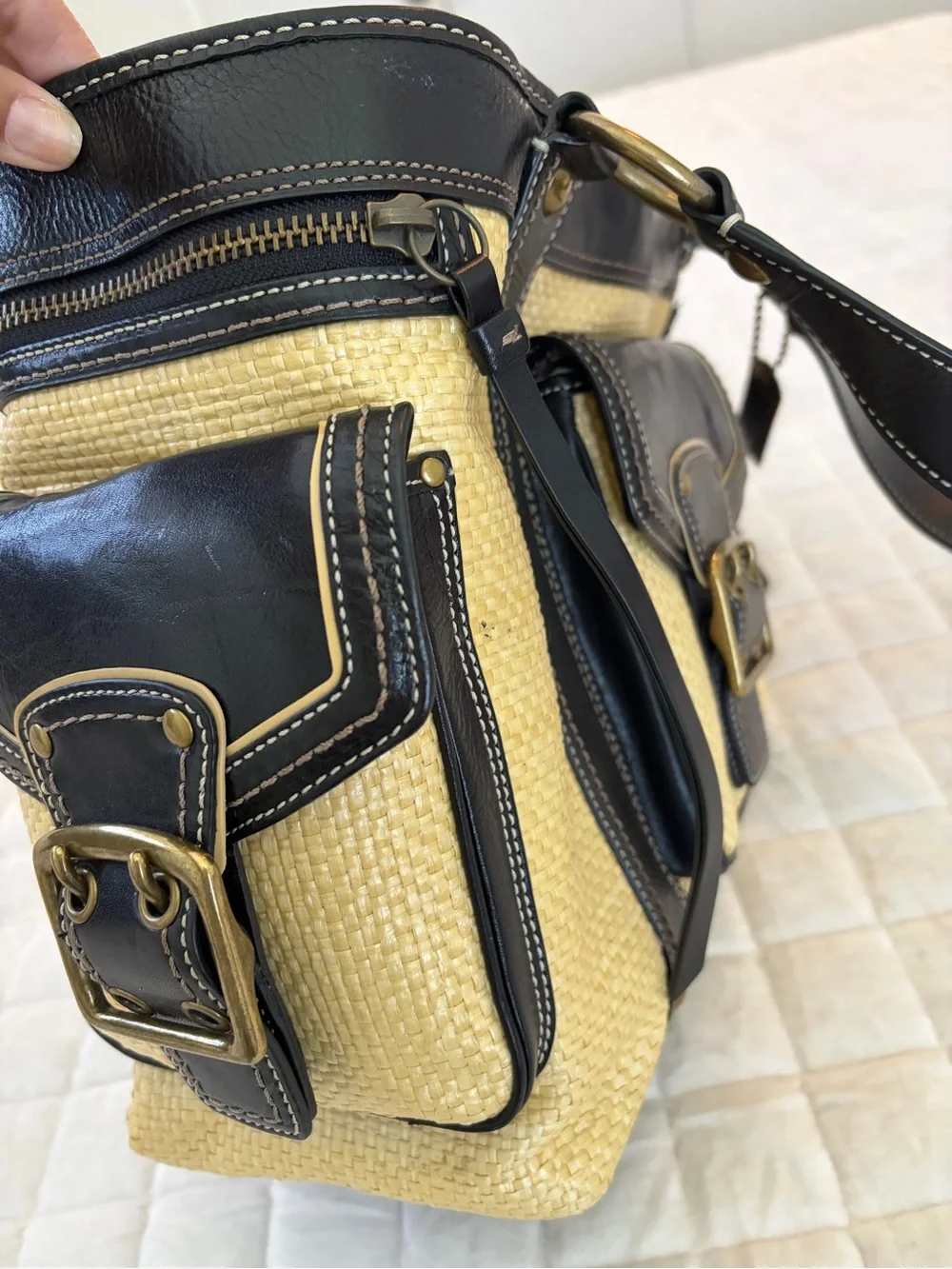 Coach Legacy Straw Tote Bag